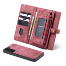For Samsung Galaxy S22 5G CaseMe-008 Detachable Multifunctional Horizontal Flip Leather Case(Red)