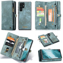 For Samsung Galaxy S22 Ultra 5G CaseMe-008 Detachable Multifunctional Horizontal Flip Leather Case(Green)