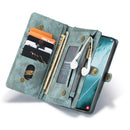 For Samsung Galaxy S22 Ultra 5G CaseMe-008 Detachable Multifunctional Horizontal Flip Leather Case(Green)