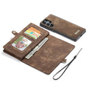 For Samsung Galaxy S22 Ultra 5G CaseMe-008 Detachable Multifunctional Horizontal Flip Leather Case(Brown)