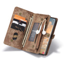 For Samsung Galaxy S22 Ultra 5G CaseMe-008 Detachable Multifunctional Horizontal Flip Leather Case(Brown)