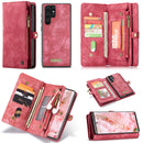 For Samsung Galaxy S22 Ultra 5G CaseMe-008 Detachable Multifunctional Horizontal Flip Leather Case(Red)