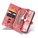 For Samsung Galaxy S22 Ultra 5G CaseMe-008 Detachable Multifunctional Horizontal Flip Leather Case(Red)