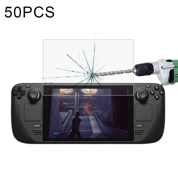50 PCS 0.26mm 9H 2.5D Tempered Glass Film For Deck Game Console