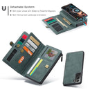 For Samsung Galaxy S22 5G CaseMe 018 Detachable Multi-functional Leather Phone Case(Blue)