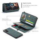 For Samsung Galaxy S22 5G CaseMe 018 Detachable Multi-functional Leather Phone Case(Blue)