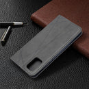 For Galaxy A71 Rhombus Texture Horizontal Flip Magnetic Leather Case with Holder & Card Slots(Grey)