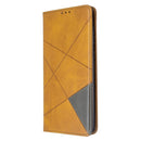 For Galaxy A71 Rhombus Texture Horizontal Flip Magnetic Leather Case with Holder & Card Slots(Yellow)