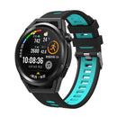 For Huawei Watch GT 3 42mm Two-color Silicone Watch Band(Black Blue)