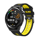 For Huawei Watch GT 3 42mm Two-color Silicone Watch Band(Black Yellow)