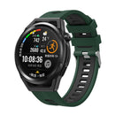 For Huawei Watch GT 3 42mm Two-color Silicone Watch Band(Dark Green Black)