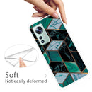 For Xiaomi 12 / 12X 5G Abstract Marble Pattern TPU Phone Case(Rhombus Dark Green)