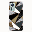 For Xiaomi 12 / 12X 5G Abstract Marble Pattern TPU Phone Case(Rhombus Gold)