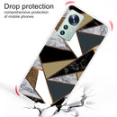For Xiaomi 12 / 12X 5G Abstract Marble Pattern TPU Phone Case(Rhombus Gold)