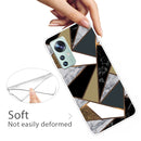 For Xiaomi 12 / 12X 5G Abstract Marble Pattern TPU Phone Case(Rhombus Gold)