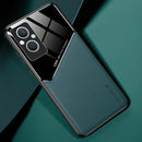 For OPPO A96 China All-inclusive Leather + Organic Glass Phone Case(Green)