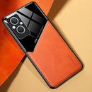 For OPPO A96 China All-inclusive Leather + Organic Glass Phone Case(Yellow)