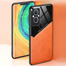 For OPPO A96 China All-inclusive Leather + Organic Glass Phone Case(Yellow)
