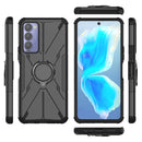 For Tecno Camon 18 Armor Bear Shockproof PC + TPU Phone Case with Ring Holder(Black)