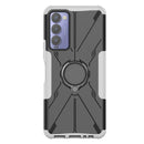 For Tecno Camon 18 Armor Bear Shockproof PC + TPU Phone Case with Ring Holder(White)