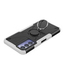 For Tecno Camon 18 Armor Bear Shockproof PC + TPU Phone Case with Ring Holder(White)
