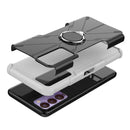 For Tecno Camon 18 Armor Bear Shockproof PC + TPU Phone Case with Ring Holder(White)