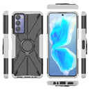 For Tecno Camon 18 Armor Bear Shockproof PC + TPU Phone Case with Ring Holder(White)