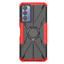 For Tecno Camon 18 Armor Bear Shockproof PC + TPU Phone Case with Ring Holder(Red)
