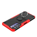 For Tecno Camon 18 Armor Bear Shockproof PC + TPU Phone Case with Ring Holder(Red)