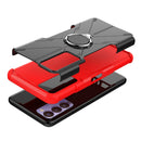 For Tecno Camon 18 Armor Bear Shockproof PC + TPU Phone Case with Ring Holder(Red)