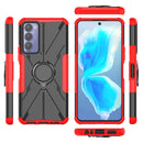 For Tecno Camon 18 Armor Bear Shockproof PC + TPU Phone Case with Ring Holder(Red)