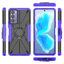 For Tecno Camon 18 Armor Bear Shockproof PC + TPU Phone Case with Ring Holder(Purple)