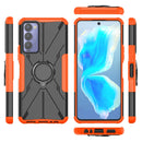 For Tecno Camon 18 Armor Bear Shockproof PC + TPU Phone Case with Ring Holder(Orange)