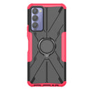 For Tecno Camon 18 Armor Bear Shockproof PC + TPU Phone Case with Ring Holder(Rose Red)