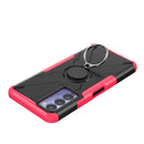 For Tecno Camon 18 Armor Bear Shockproof PC + TPU Phone Case with Ring Holder(Rose Red)