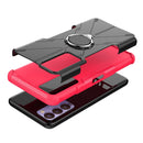 For Tecno Camon 18 Armor Bear Shockproof PC + TPU Phone Case with Ring Holder(Rose Red)