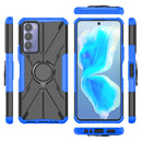 For Tecno Camon 18 Armor Bear Shockproof PC + TPU Phone Case with Ring Holder(Blue)