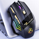 iMICE GW-X7 2.4G + Bluetooth Dual Mode 7-button Silent Rechargeable Wireless Gaming Mouse with Colorful RGB Lights(Black)
