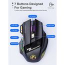 iMICE GW-X7 2.4G + Bluetooth Dual Mode 7-button Silent Rechargeable Wireless Gaming Mouse with Colorful RGB Lights(Black)