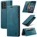 For Samsung Galaxy A33 5G AutSpace A01 Retro Skin-feel Crazy Horse RFID Leather Phone Case(Blue)