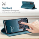 For Samsung Galaxy A33 5G AutSpace A01 Retro Skin-feel Crazy Horse RFID Leather Phone Case(Blue)