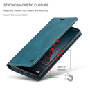 For Samsung Galaxy A33 5G AutSpace A01 Retro Skin-feel Crazy Horse RFID Leather Phone Case(Blue)