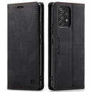 For Samsung Galaxy A53 AutSpace A01 Retro Skin-feel Crazy Horse RFID Leather Phone Case(Black)