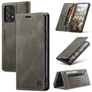For Samsung Galaxy A53 AutSpace A01 Retro Skin-feel Crazy Horse RFID Leather Phone Case(Coffee)