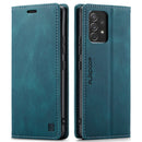 For Samsung Galaxy A53 AutSpace A01 Retro Skin-feel Crazy Horse RFID Leather Phone Case(Blue)