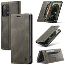 For Samsung Galaxy A73 AutSpace A01 Retro Skin-feel Crazy Horse RFID Leather Phone Case(Coffee)