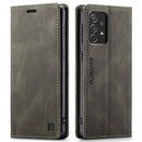 For Samsung Galaxy A73 AutSpace A01 Retro Skin-feel Crazy Horse RFID Leather Phone Case(Coffee)