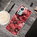 For Xiaomi 12 / 12X 5G Shockproof Painted Transparent TPU Protective Phone Case(Many Red Roses)