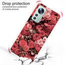 For Xiaomi 12 / 12X 5G Shockproof Painted Transparent TPU Protective Phone Case(Many Red Roses)