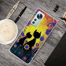 For Xiaomi 12 / 12X 5G Shockproof Painted Transparent TPU Protective Phone Case(Oil Painting Black Cat)
